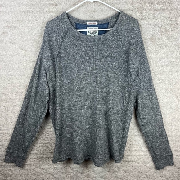 LUCKY BRAND Thermal Gray Shirt Jersey Large - Picture 1 of 15